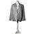 Vintage Dior Linen Blazer Light Grey Stripe S