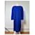 Robe en mélange de laine vintage Yves Saint Laurent Bleu vif M  - vue 14