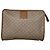 Céline Vintage Celine Coated Canvas Pouch Beige Tan Gold Reißverschluss
