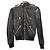 Giacca biker in pelle nera e leopardata Dolce & Gabbana, Taglia 38 Nero
