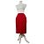 Gonna vintage Dior in misto cotone rosso L