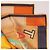 Carré 90 Hermès Double Face "Tapis de Selle" in seta Arancione - vista 2