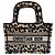 Dior Mini Book Tote Tela Leopardata Nero Beige Stampa leopardo