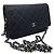 Chanel Wallet on chain / Woc mini in pelle liscia grigio scuro e finiture argentate Grigio antracite - vista 2