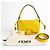 Fendi Mamma Baguette Medium in pelle nappa gialla Giallo Gold hardware - vista 2