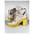 Botines Alexander Wang de cuero grabado beige con tacones amarillos - vista 2