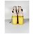 Botines Alexander Wang de cuero grabado beige con tacones amarillos - vista 3