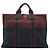 Hermès Borsa Fourre Tout MM in tela di cotone bordeaux e nero Hermes Bordò - vista 2