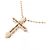 Autre Marque Collana Cross Diamond in Au750 Rosa - vista 4