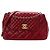 Chanel Classic Matelassé Borsa in Pelle Liscia Rossa Rosso Bordò