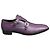 Double Prada Mocassins de Couro Roxo com Fivela Dupla