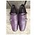 Double Prada Mocassins de Couro Roxo com Fivela Dupla - vista 4