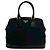 Mini borsa tote in nylon e pelle con placca logo triangolare nera Prada Nero