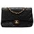 Chanel Black Medium Classic Lambskin Double Flap Schwarz