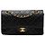Chanel Black Medium Classic Lambskin Double Flap Nero