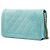 Portafoglio Boy Chanel in velluto trapuntato blu con catena Turchese - vista 2