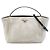 Bolso satchel Prada de mezcla de lino marrón Castaño Beige
