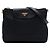 Borsa a tracolla Prada Black Saffiano Trimmed Tessuto Nero