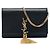 Borsa a tracolla Kate con nappa in pelle di vitello liscia nera di Saint Laurent, piccola Nero