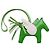 Charm per borsa Hermès Grigri Rodeo Pegase in agnello Milo verde e Swift PM - vista 2