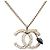 Collana con pendente a cuore in resina placcato oro CC Gold Chanel D'oro - vista 3