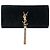 Clutch Kate con nappa nera con monogramma Saint Laurent e nappa Nero