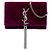 Saint Laurent Borsa a tracolla Kate in velluto viola piccolo con monogramma e nappa Porpora