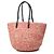 Borsa Balenciaga Pink Raffia Motocross Classic Panier Basket Rosa - vista 2