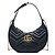 Bolsa Meia Lua Gucci Black Mini GG Marmont Matelasse em couro de bezerro
