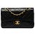 Chanel Black Small Classic Lambskin Double Flap Schwarz