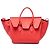 Céline Tote Celine em couro de bezerro de grão médio vermelho