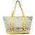 Burberry Canvas-Tote mit Lederbesatz in Beige
