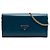 Portefeuille avec chaîne Prada Blue Saffiano Lux Bleu