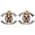 Orecchini a clip Chanel Silver CC Ottone con chiusura Turn Lock Argento - vista 2