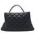 Bolsa de ombro Chanel Portobello em tweed e couro matelassê Preto - vista 2