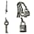 Hermès Hermes Silver Padlock & Key Chain Scarf Ring Silvery  - view 5