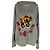 Sudadera Gucci con bordado de tigre en algodón gris