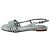Sandali bassi Millie Lattice in pelle argento Reformation - vista 7