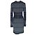 Mini abito Balmain con scollo a V a righe in viscosa blu Blu chiaro - vista 4