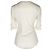 Camiseta de malha com decote em V e botões frontais Balmain em algodão bege Branco Cru - vista 3