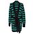 Balmain Gestreifter Cardigan mit langem Gürtel aus grüner Viskose