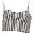 Top bustier corto a righe Theory in cotone bianco