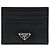 Prada Saffiano Triangle Logo Card Wallet Black - view 3