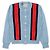 Gucci Kinder-Strickjacke aus Baumwolle mit Streifen und U-Ausschnitt (Sky) XKDUG Blau