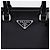 Prada Triangle Logo Small Bürstenleder Tote Bag Schwarz - Ansicht 2