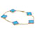 Van Cleef & Arpels Vintage Alhambra Blue Agate Charm Bracelet  - view 1