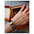 Hermès Black Leather Bracelet with Steel Clasp  - view 4