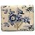 Prada Saffiano Leather Flower Print Triangle Bi-fold Wallet Beige Purple