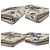 Prada Saffiano Leather Flower Print Triangle Bi-fold Wallet Beige Purple - view 3