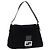 Borsa a Spalla FENDI Mamma Baguette Velluto Nero Argento Auth yk20633SAM